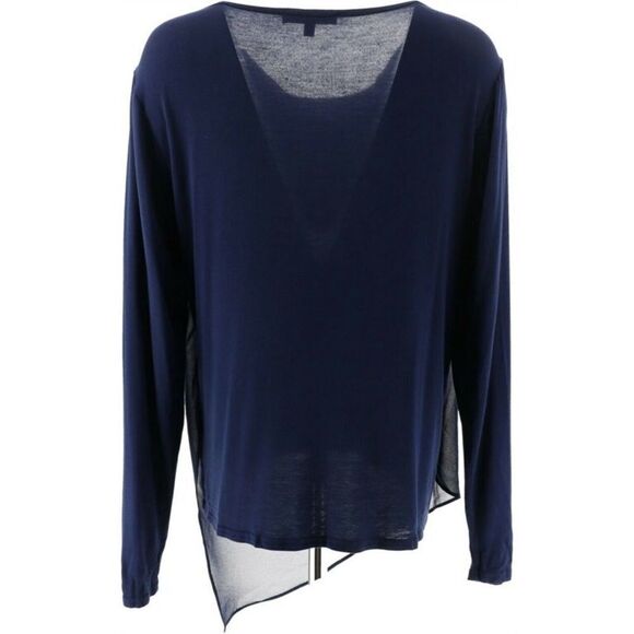 Lisa Rinna Collection Asymmetrical Drape Blouse - Picture 5 of 6